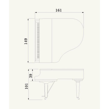 YAMAHA GC1 PE piano a queue serie gc 1,61m/noir brillant