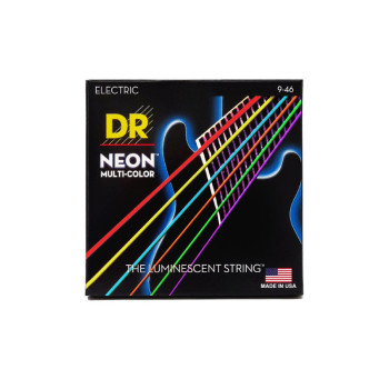 DR STRINGS NMCE-9-46 HI-DEF NEON Light à  Medium 9-46 Multi-color cordes guitare electrique