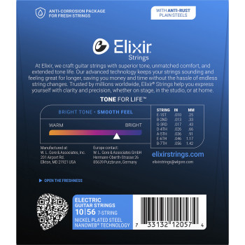 ELIXIR 12057 jeu 7 cordes electric 10-56