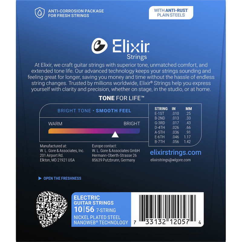 ELIXIR 12057 jeu 7 cordes electric 10-56