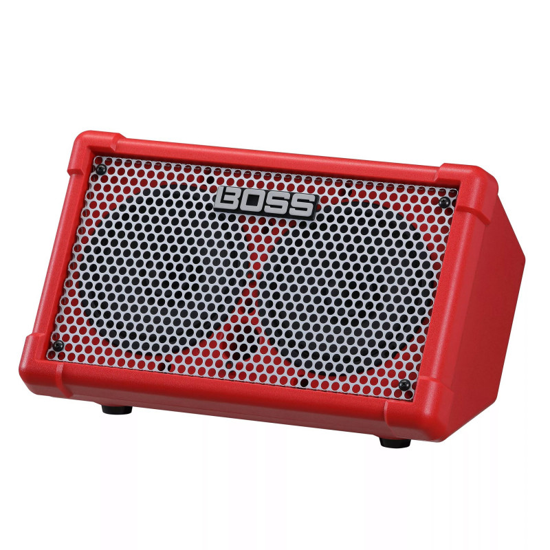 BOSS CUBE-ST2-R 10 watt stereo dual channel amplifier battery powered including looper vocal harmony and other effects red