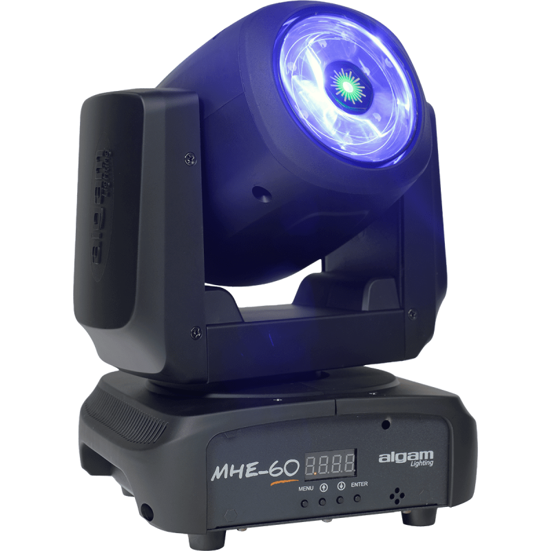 ALGAM LIGHTING MHE60 lyre wash led 6 x 15w rgbw + laser vert 200mw