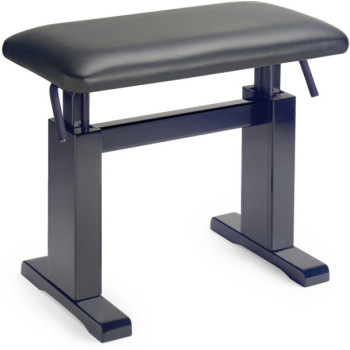 STAGG PBH 780 BKM LBK banquette hydraulique noire mate pour piano avec pelote en cuir noir anti-feu