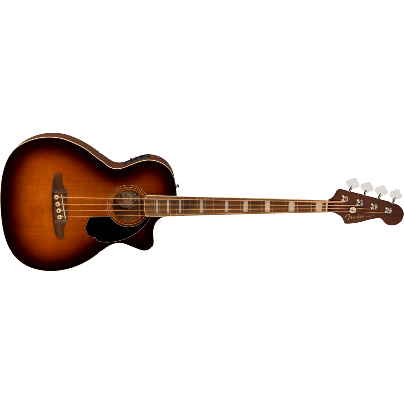 FENDER Kingman Bass touche Noyer plaque noire Shaded Edge Burst