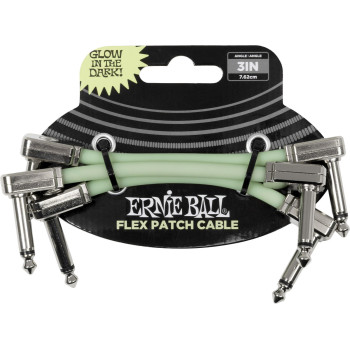 ERNIE BALL 6474 câble de patch flex 7,5cm - pack de 3 phosphorescent