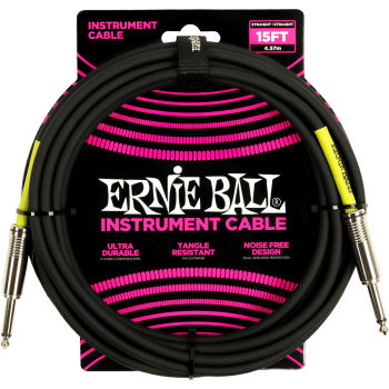 ERNIE BALL 6399 cables instrument classic jack/jack 4,5m noir