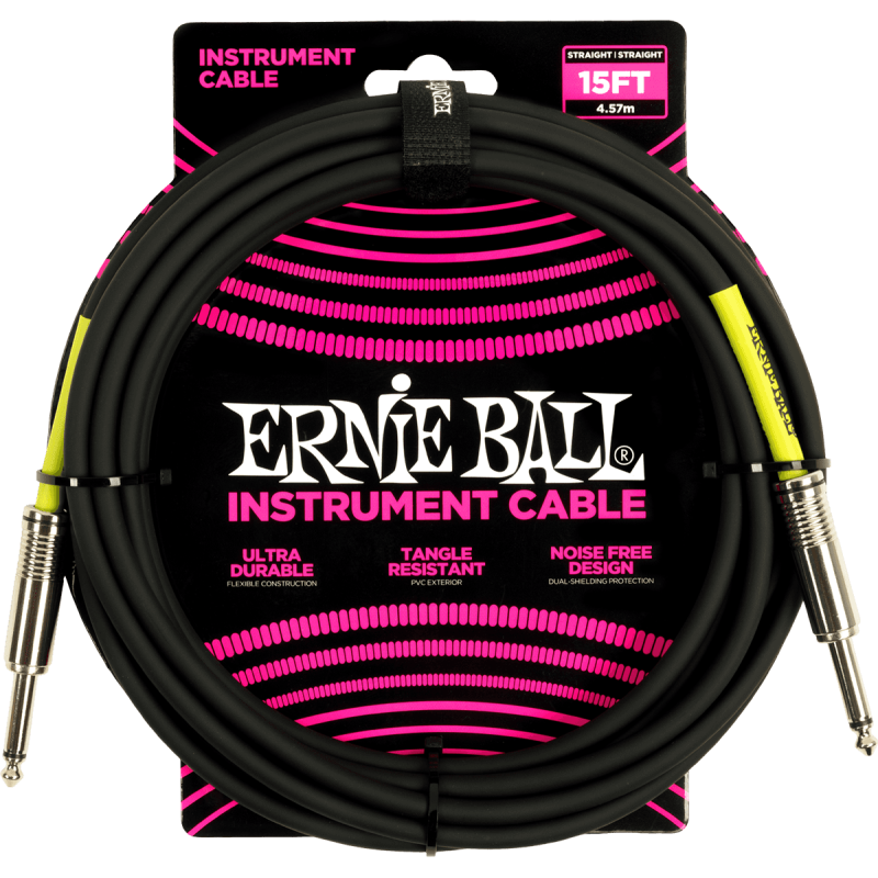 ERNIE BALL 6399 cables instrument classic jack/jack 4,5m noir