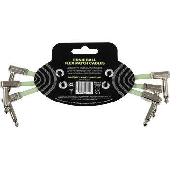 ERNIE BALL 6475 câble de patch flex 15cm - pack de 3 phosphorescent