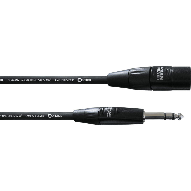 CORDIAL CIM3MV câble audio xlr mâle/jack stéréo 3 m