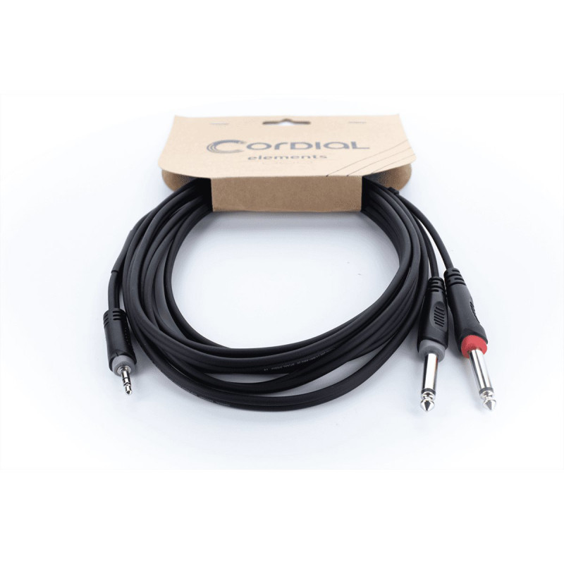 CORDIAL EY1.5WPP câble y bretelle mini-jack stéréo / 2 jacks mono 1,5 m