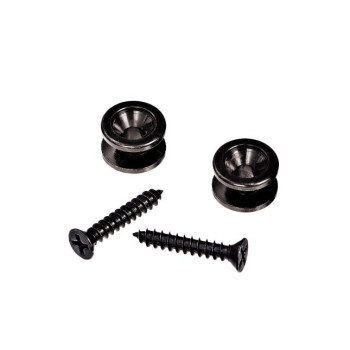 D'ADDARIO PWEP102 D'Addario Attaches de sangle en laiton D'Addario, coloris noir (la paire)