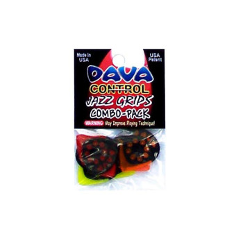 DAVA 9234 Mediators Jazz Grip sachet combo de 6 pcs Delrin Nylon et Gel