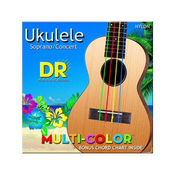 DR STRINGS UMCSC Nylon multi-color cordes ukulele soprano/concert