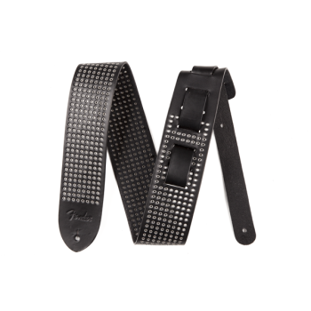 FENDER 2.5" Leather Small Rivets Strap Black