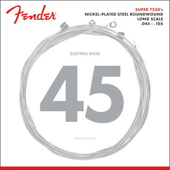 FENDER 7250 Bass Strings Nickel Plated Steel Long Scale 7250M .045-.105 Gauges 4