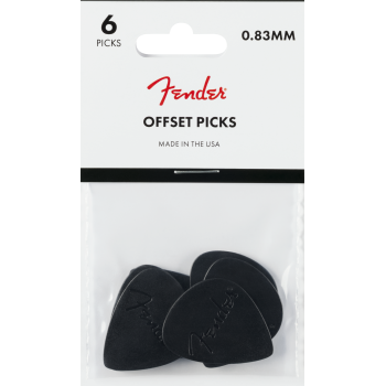 FENDER Offset Polycarbonate Picks Black 6