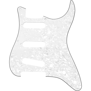 FENDER Pickguard Stratocaster S/S/S 11-Hole Mount White Pearl 4-Ply