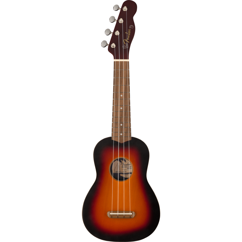 FENDER Venice Soprano Uke touche Noyer 2-Color Sunburst