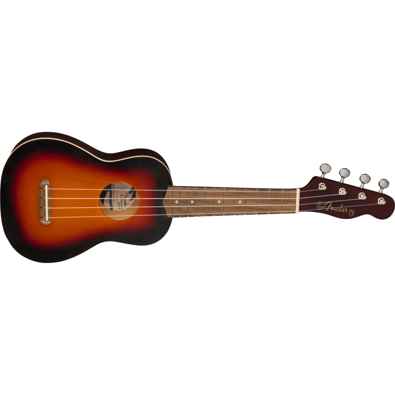 FENDER Venice Soprano Uke touche Noyer 2-Color Sunburst