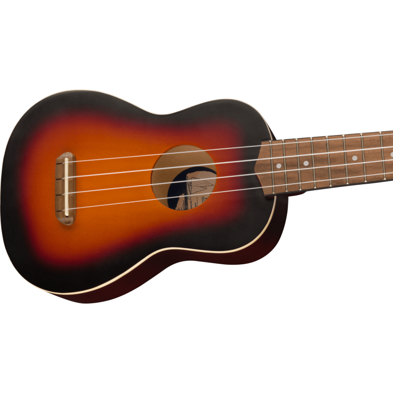 FENDER Venice Soprano Uke touche Noyer 2-Color Sunburst