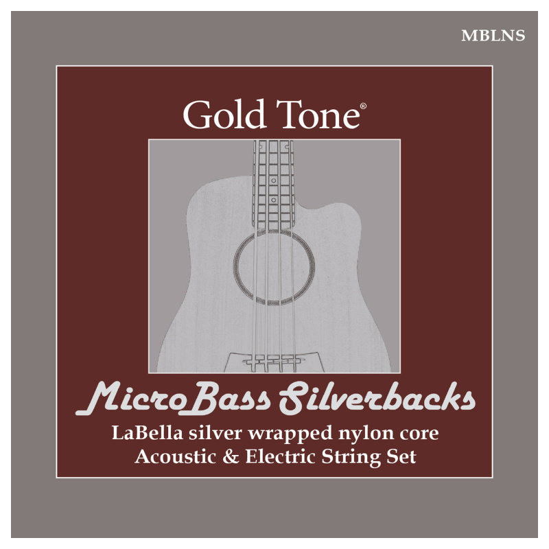 GOLD TONE MBLNS cordes labella 'silverback' en nylon filage en cuivre plaqué argent pour micro basse