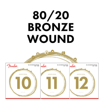 FENDER 80/20 Bronze Acoustic Strings Ball End 70XL .010-.048 Gauges 6