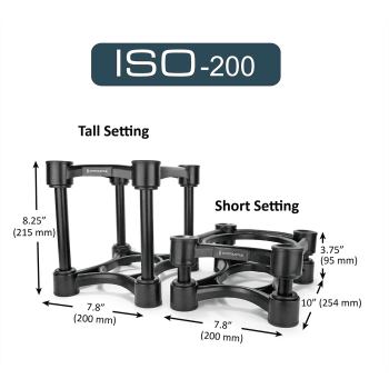 ISOACOUSTICS ISO200 lot de 2 supports d'enceintes grand format