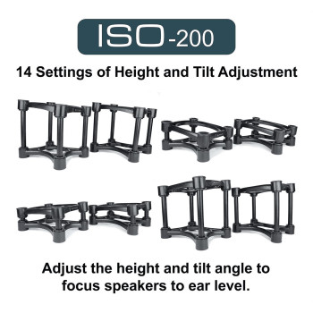 ISOACOUSTICS ISO200 lot de 2 supports d'enceintes grand format