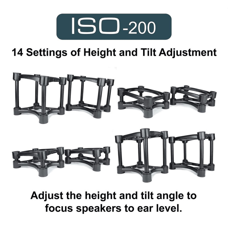 ISOACOUSTICS ISO200 lot de 2 supports d'enceintes grand format