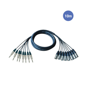 POWER ACOUSTICS CAB 2226 Octopaires 10m - XLR 3 PIN Mâle - JACK STEREO Mâle