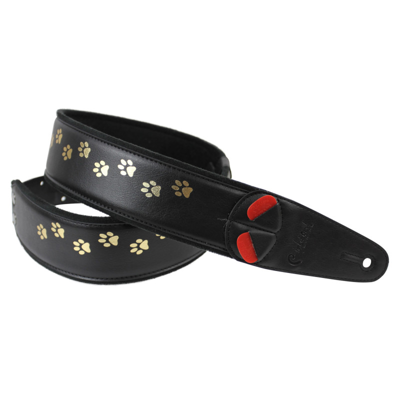 RIGHTON STRAPS CAT-BK-GOLD courroie vegan righton cat noir dore