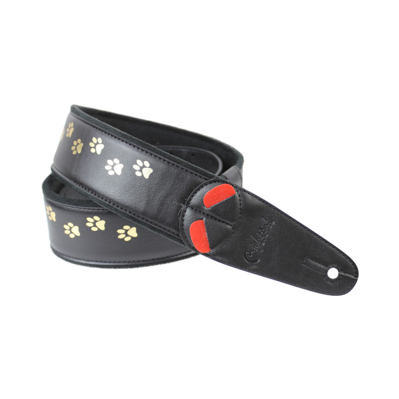 RIGHTON STRAPS CAT-BK-GOLD courroie vegan righton cat noir dore