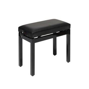 STAGG PB36 BKP SBK banquette de piano noir brillant avec pelote en skai noir