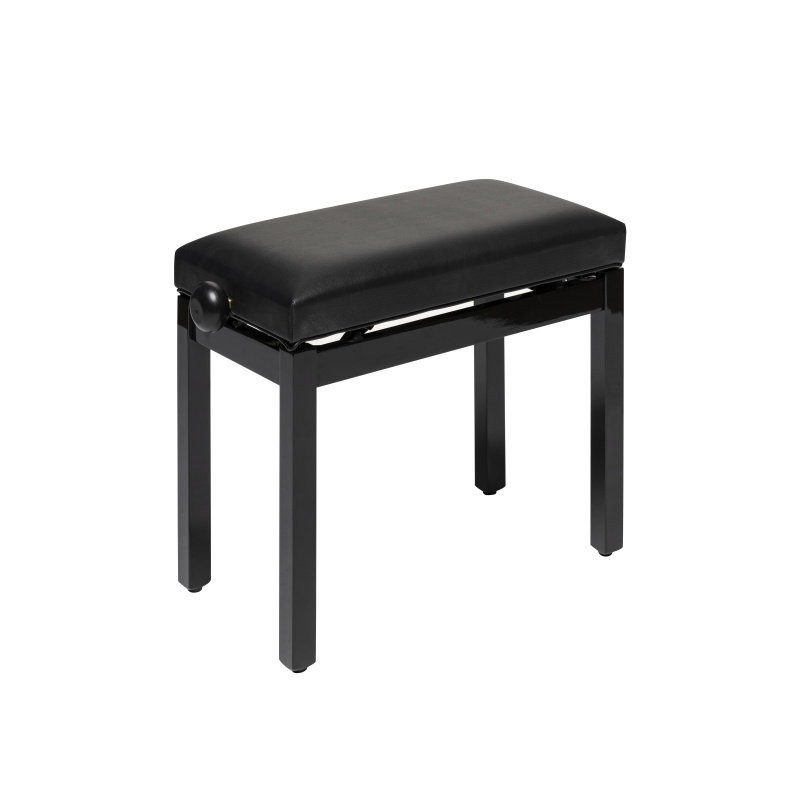 STAGG PB36 BKP SBK banquette de piano noir brillant avec pelote en skai noir