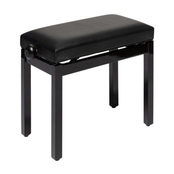 STAGG PB36 BKP SBK banquette de piano noir brillant avec pelote en skai noir