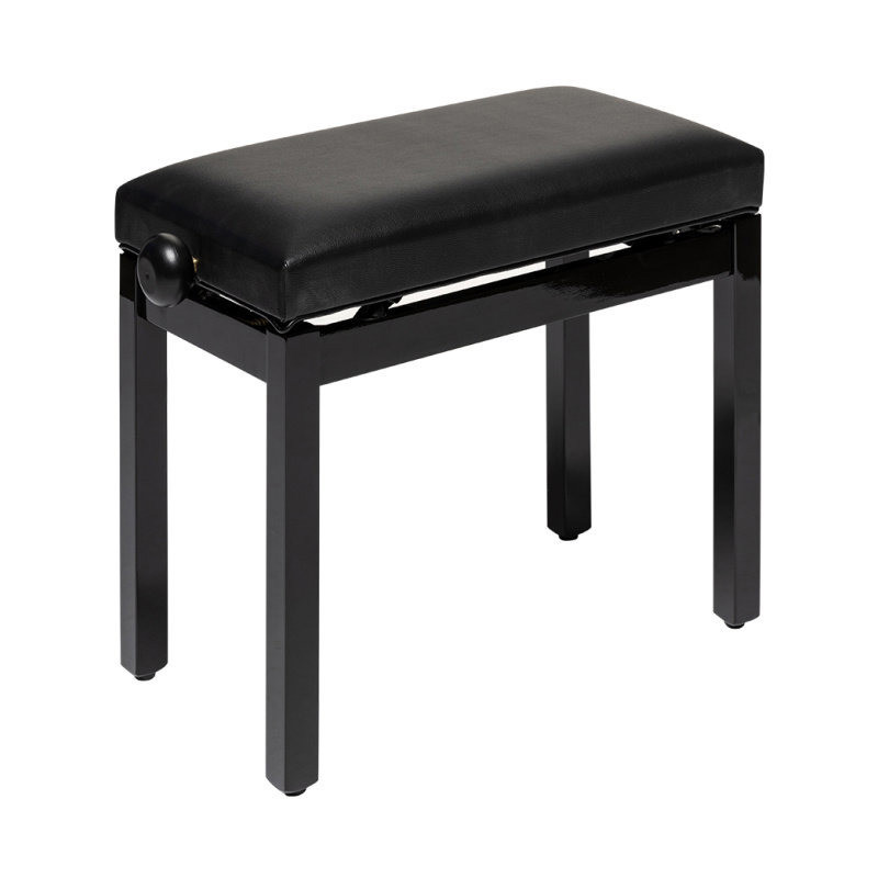 STAGG PB36 BKP SBK banquette de piano noir brillant avec pelote en skai noir