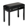 STAGG PB36 BKP SBK banquette de piano noir brillant avec pelote en skai noir
