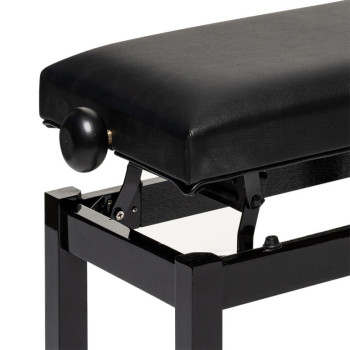 STAGG PB36 BKP SBK banquette de piano noir brillant avec pelote en skai noir