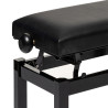 STAGG PB36 BKP SBK banquette de piano noir brillant avec pelote en skai noir
