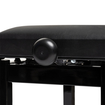 STAGG PB36 BKP SBK banquette de piano noir brillant avec pelote en skai noir