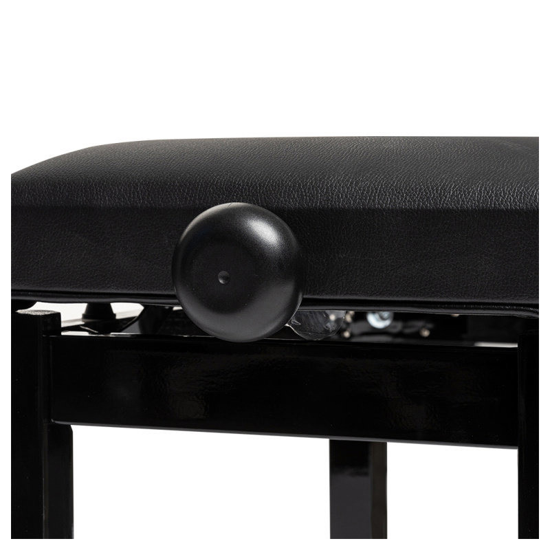 STAGG PB36 BKP SBK banquette de piano noir brillant avec pelote en skai noir