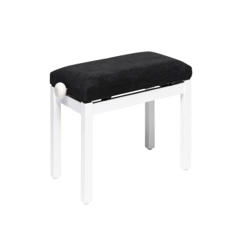 STAGG PB36 WHM VBK banquette de piano blanc mat avec pelote en velours noir