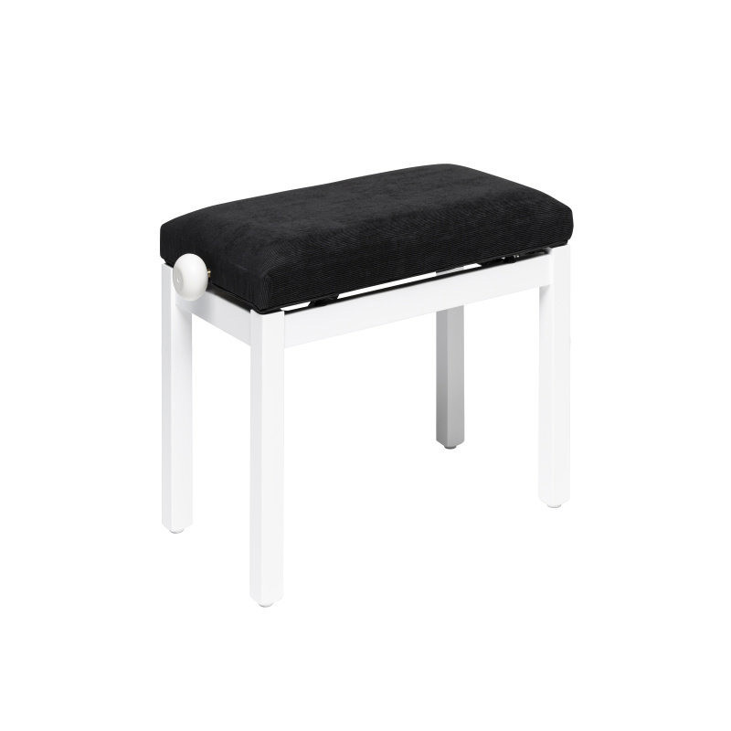 STAGG PB36 WHM VBK banquette de piano blanc mat avec pelote en velours noir