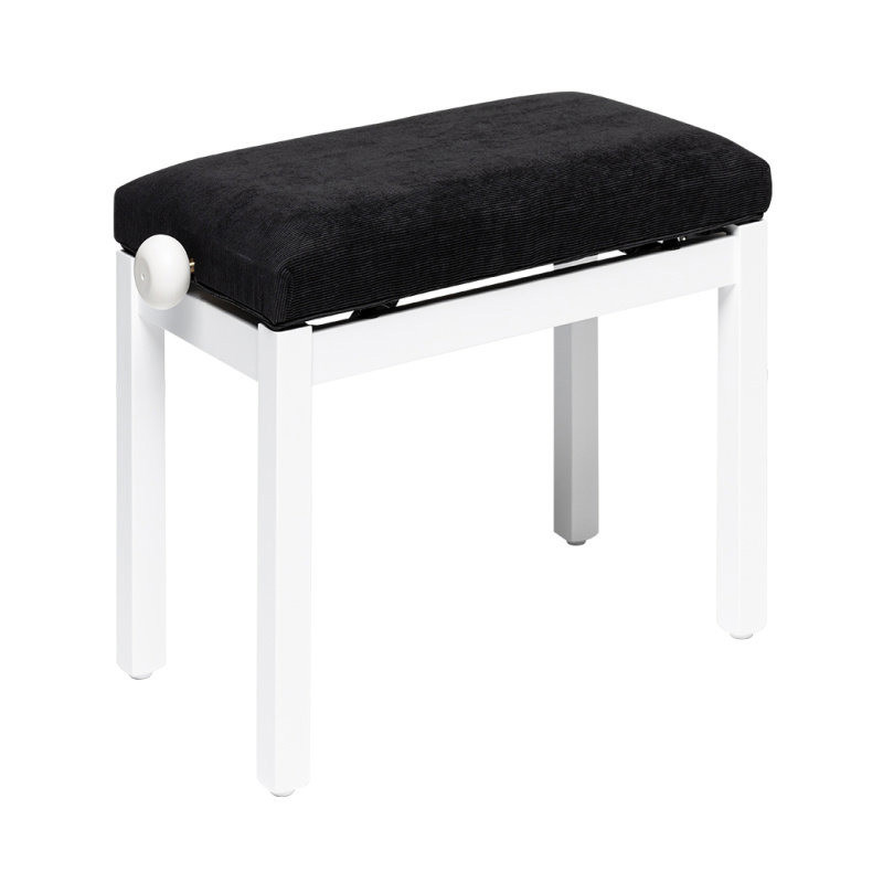 STAGG PB36 WHM VBK banquette de piano blanc mat avec pelote en velours noir