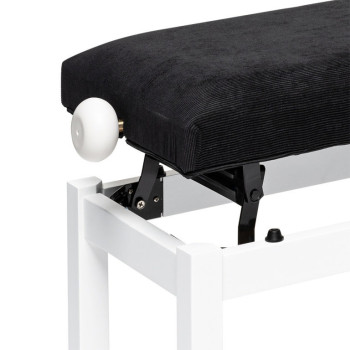 STAGG PB36 WHM VBK banquette de piano blanc mat avec pelote en velours noir