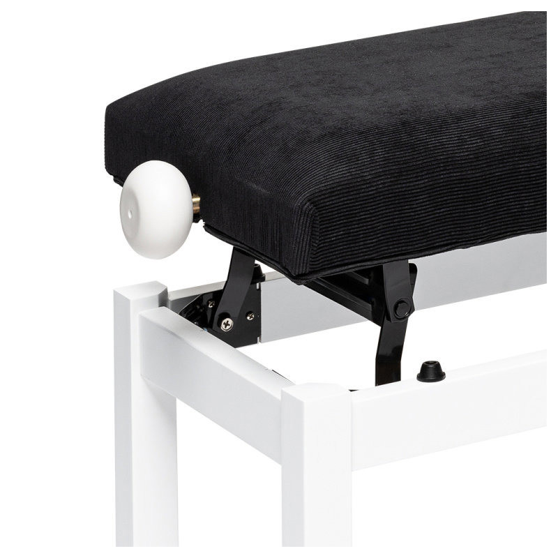 STAGG PB36 WHM VBK banquette de piano blanc mat avec pelote en velours noir