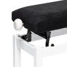 STAGG PB36 WHM VBK banquette de piano blanc mat avec pelote en velours noir