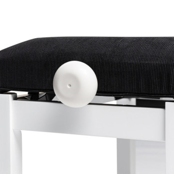 STAGG PB36 WHM VBK banquette de piano blanc mat avec pelote en velours noir