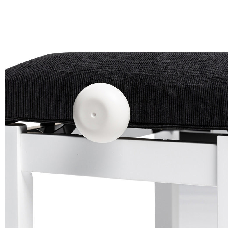 STAGG PB36 WHM VBK banquette de piano blanc mat avec pelote en velours noir