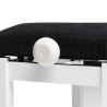 STAGG PB36 WHM VBK banquette de piano blanc mat avec pelote en velours noir